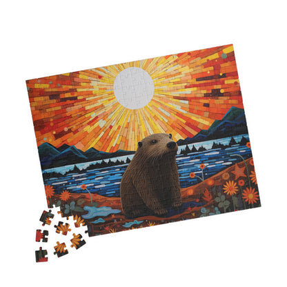Nature-Inspired Beaver Starry Night Inspired Puzzle, 110/252/520/1014 Piece Jigsaw