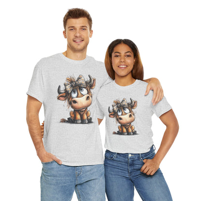 Cute Highland Cow Graphic Tee for Animal Lovers, T-Shirt for Kids & Adults, Farmhouse Decor