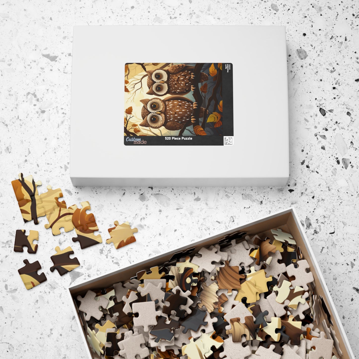 Owl-Themed Puzzle | Cozy Family Activity, Gift for Nature Lovers, Fun Game for Kids, Autumn Decor