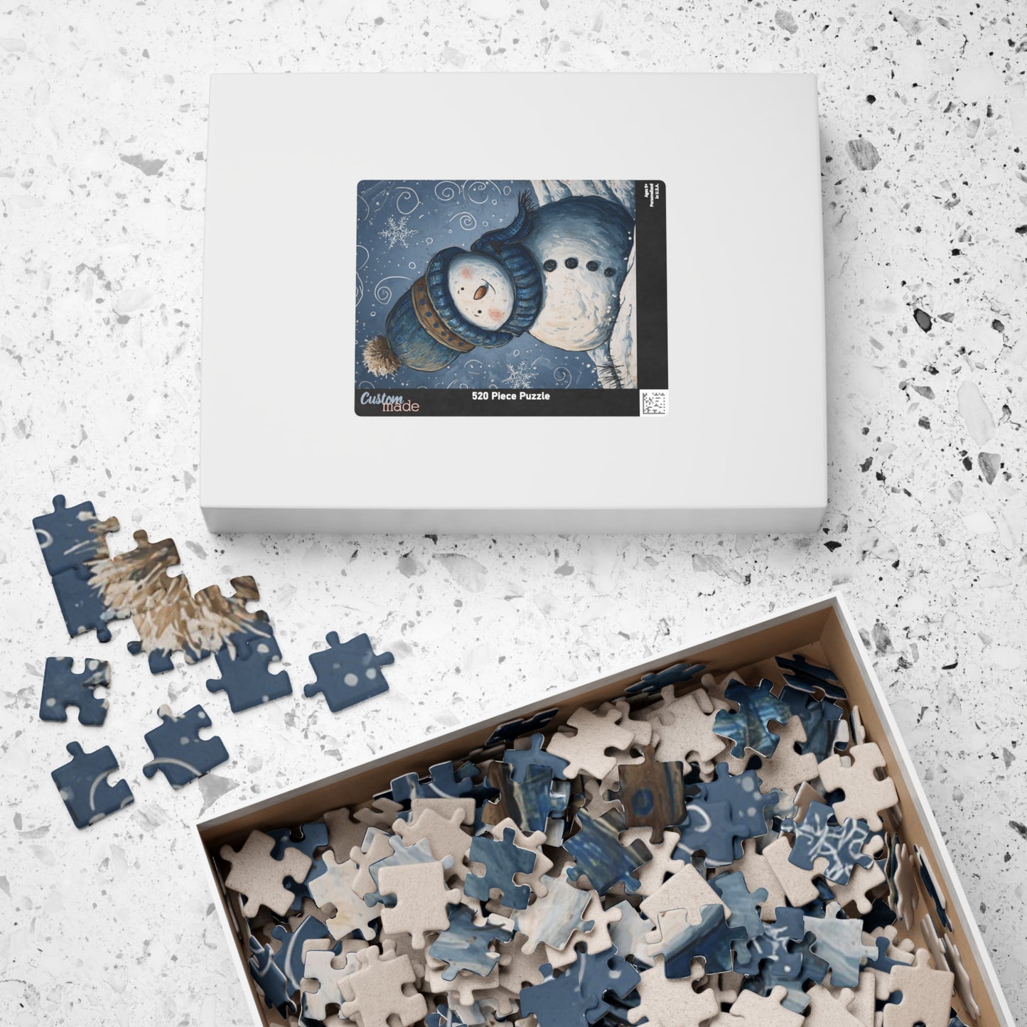 Snowman Puzzle - Winter Fun for Family Nights, Holiday Decor, Gift for Kids, Christmas Activity, Cozy Family Time