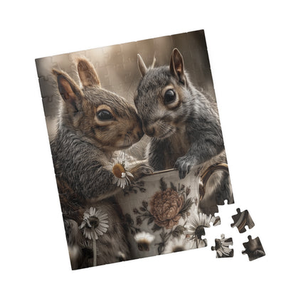 Puzzle 520-piece - 2 squirrels having tea in the garden
