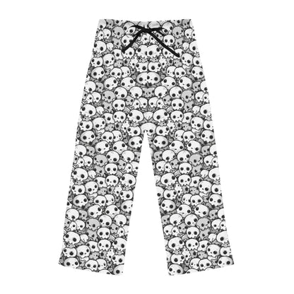 Gothic Skull Print Women's Pajama Pants, Cozy Lounge Wear, Halloween Sleepwear, Skulls PJs, Unique Gift for Her