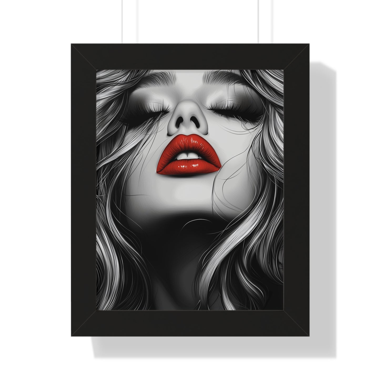 Black and White Fashion Poster | Sexy Blonde with Red Lips