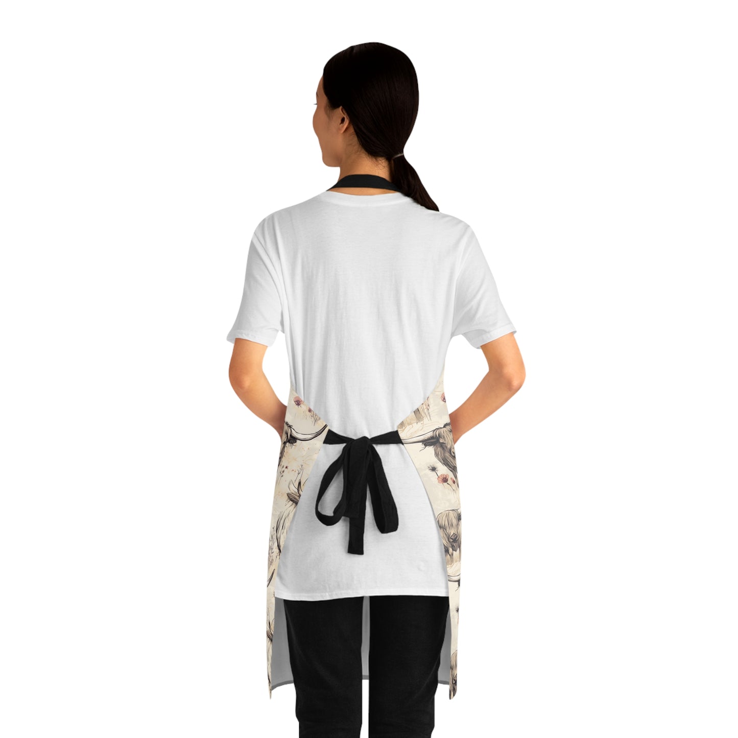 Rustic Cow Print Apron, Stylish Cooking Gift, Farmhouse Kitchen Accessory, Perfect for Chefs, BBQ Lovers, Home Cooks