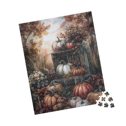 Fall Harvest Puzzle - 110, 252, 520, 1014-piece, Autumn Decor, Family Activity, Thanksgiving Gift, Cozy Indoor Fun