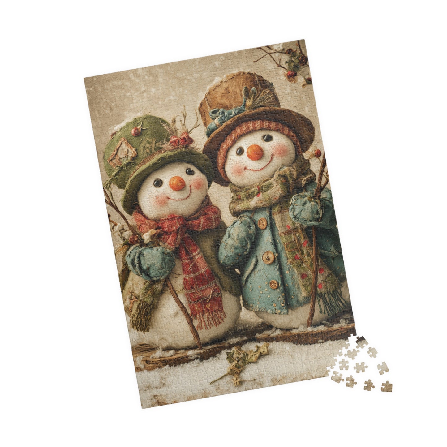 Snowman Puzzle, Holiday Fun for Families, Cozy Winter Night Activity, Christmas Gift, 110-1014 Pieces
