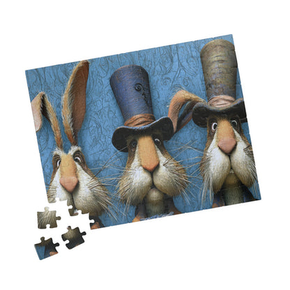 Whimsical Rabbit Puzzle - Fun Family Activity, Unique Gift for Bunny Lovers,