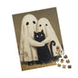 Charming Ghost & Cat Puzzle, Fun Family Activity, Vintage Art Design, Perfect Gift for Halloween, 110-1014 Pieces