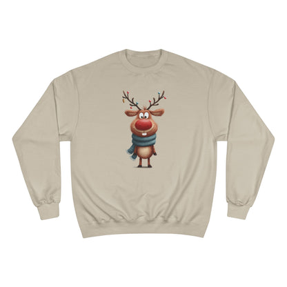 Reindeer Champion Sweatshirt, Cozy Holiday Apparel, Cute Christmas Gift