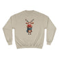 Reindeer Champion Sweatshirt, Cozy Holiday Apparel, Cute Christmas Gift
