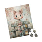Cat-Themed Puzzle with Floral Design, Perfect Gift for Cat Lovers, Family Game Night, Relaxation Activity, Home Decor