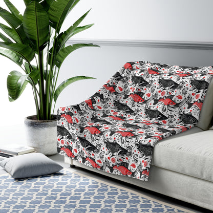 Cozy Sherpa Fleece Blanket with Whimsical Fish Design, Perfect Gift for Home Decor, Holidays, or Picnics, Soft Plush Throw