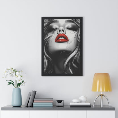 Black and White Fashion Poster | Sexy Blonde with Red Lips