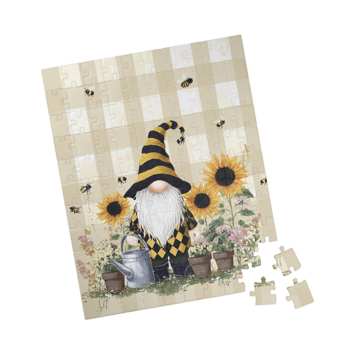 Sunflower Gnome Puzzle - Garden Decor, Relaxation Activity, Family Fun, 110-1014 Pieces, Gift for Nature Lovers