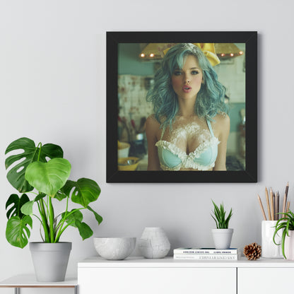 Vertical Poster - Sexy Bikini Babe in the Kitchen Covered in Flour