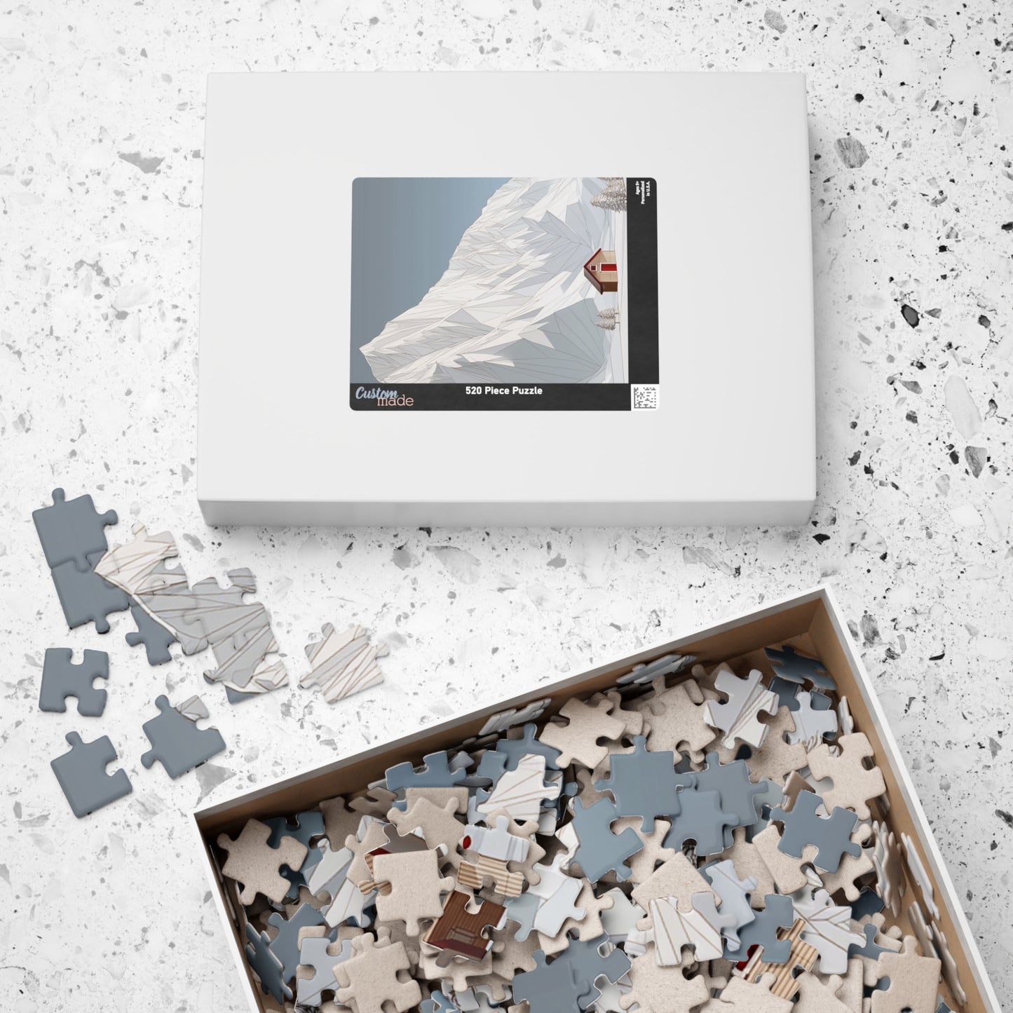 Cozy Winter Puzzle: Scenic Mountain Cabin, Family Fun, Gift for Puzzle Lovers, Holiday Activity, Home Décor