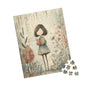 Charming Illustrated Puzzle - Cozy Reading Girl Design, Gift for Book Lovers, Family Game Night, Educational Fun, Home Decor