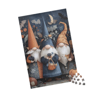 Gnome-Themed Puzzle, Cozy Family Game, Autumn Craft, Halloween Décor, Gift for Puzzle Lovers, 110-1014 Pieces