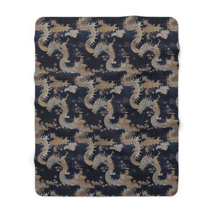 Cozy Sherpa Fleece Blanket with Abstract Dragon Pattern, Soft Throw for Home Decor, Perfect Gift for All Occasions
