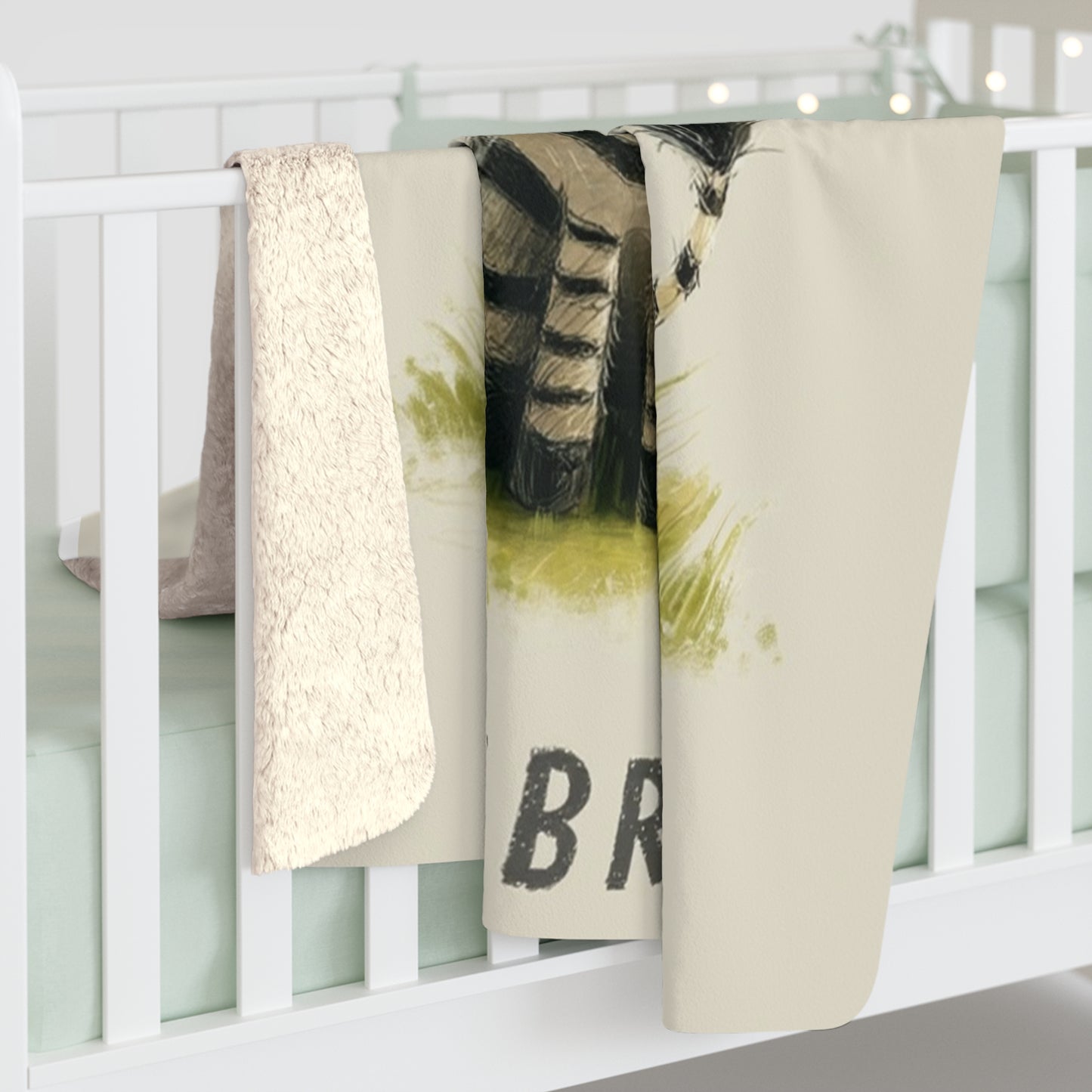 Sherpa Fleece Blanket - Baby Zebra Illustration
