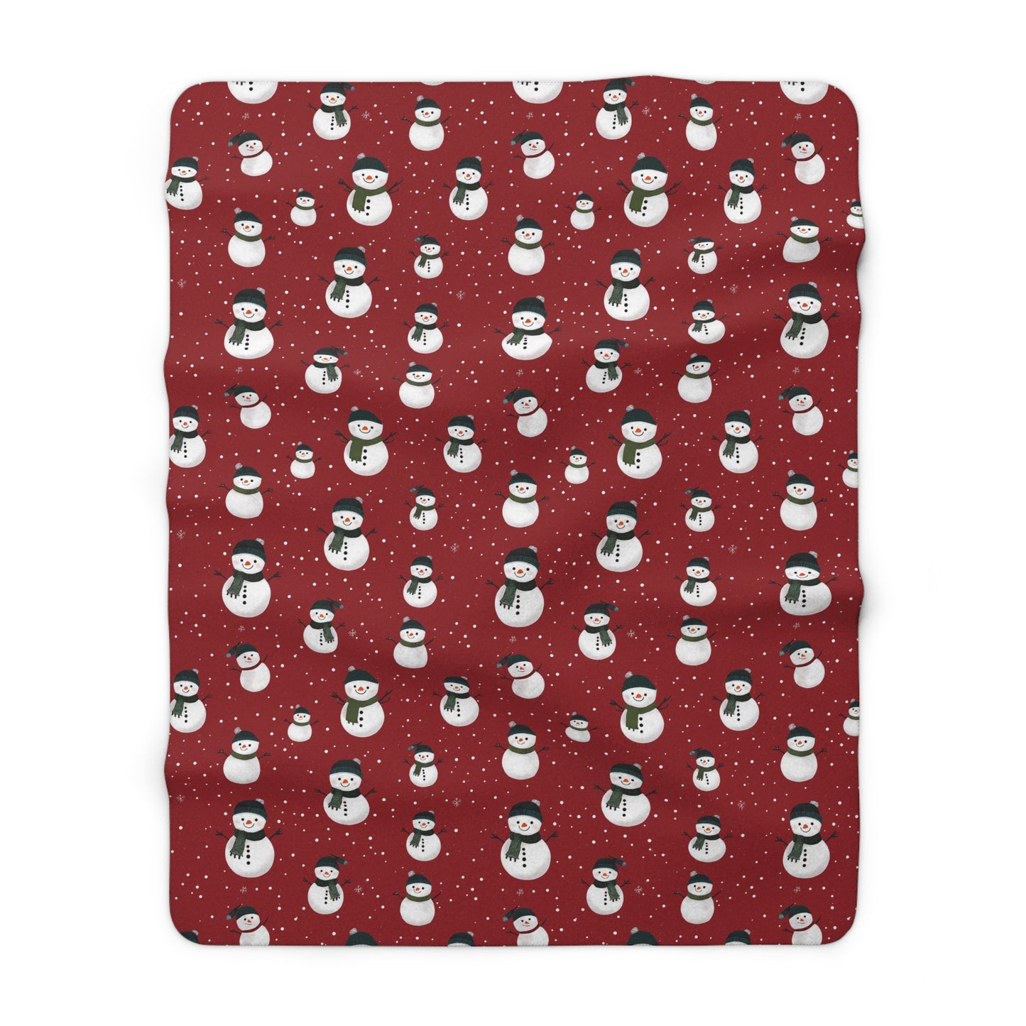 Cozy Snowman Sherpa Fleece Blanket | Holiday Gift, Winter Decor, Child's Comfort, Snowman Design, Christmas Snuggle