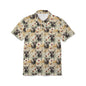Retro Grunge Highland Cow Pattern Unisex Polo Shirt, Casual Summer Wear