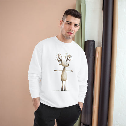 Reindeer Champion Sweatshirt, Cozy Holiday Sweatshirt, Cute Animal Gift, Winter Apparel, Christmas Sweatshirt