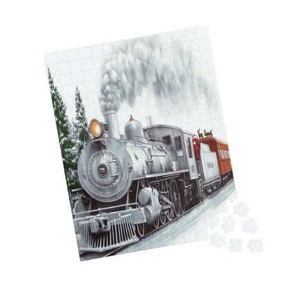 Holiday-Themed Train Puzzle, Family Game Night, Gift for Train Lovers, Winter Wonderland Decor, Educational Activity