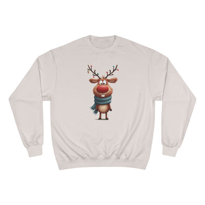 Reindeer Champion Sweatshirt, Cozy Holiday Apparel, Cute Christmas Gift