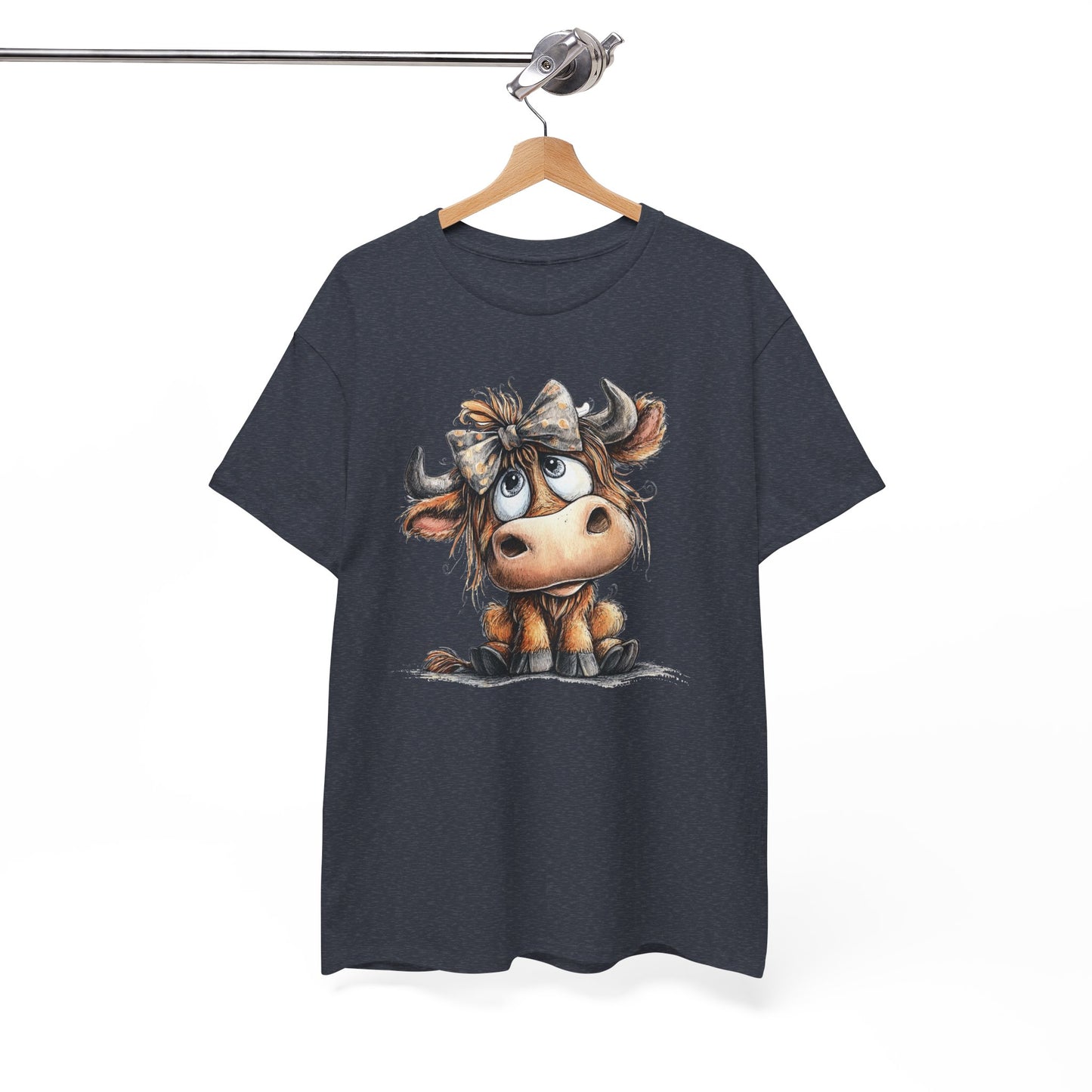 Cute Highland Cow Graphic Tee for Animal Lovers, T-Shirt for Kids & Adults, Farmhouse Decor