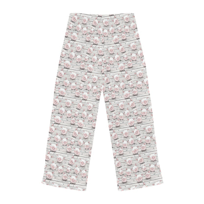 Cute Country Pig Pattern Women's Pajama Pants, Cozy Sleepwear