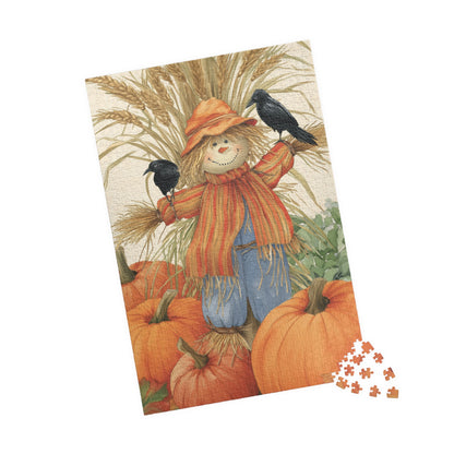 Friendly Fall Harvest Scarecrow Puzzle - 110 252 520 1014-piece Seasonal Jigsaw for Family Fun, Autumn Activity