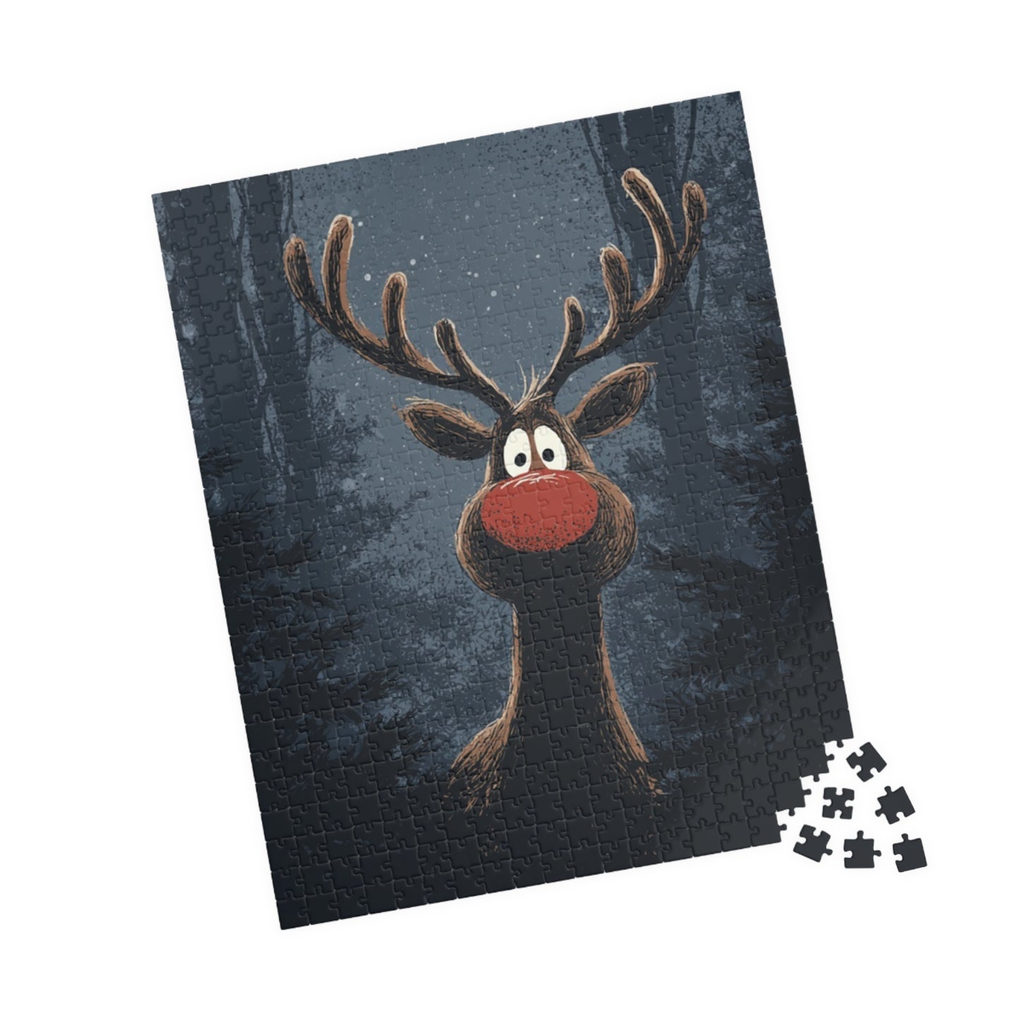 Christmas Reindeer Puzzle for Family Fun, Holiday Decor, Gift for Kids, Cozy Nights, 110-1014 Pieces