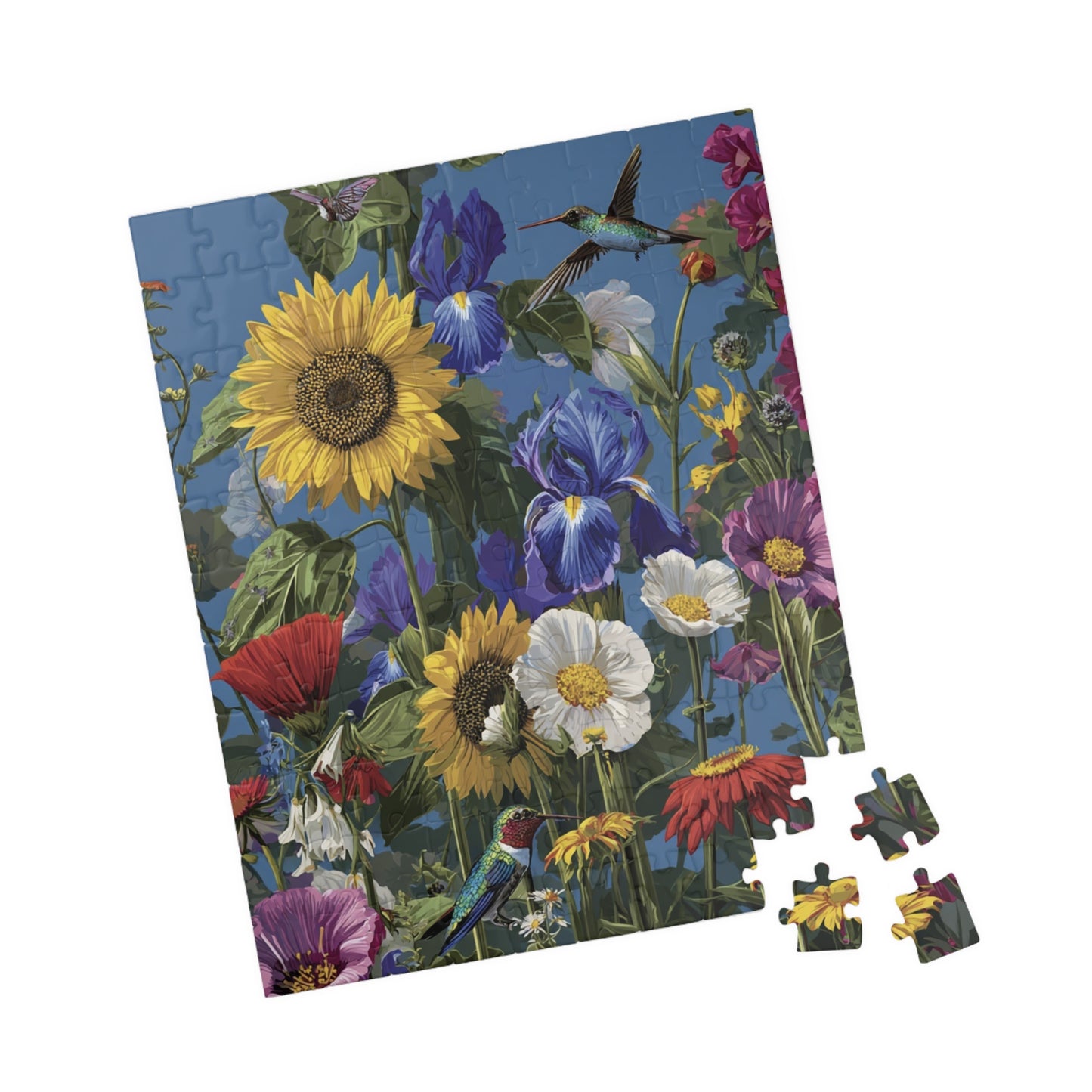 Vibrant Hummingbird Floral Puzzle Collection: 110-1014 Piece Jigsaw, Perfect for Nature Lovers