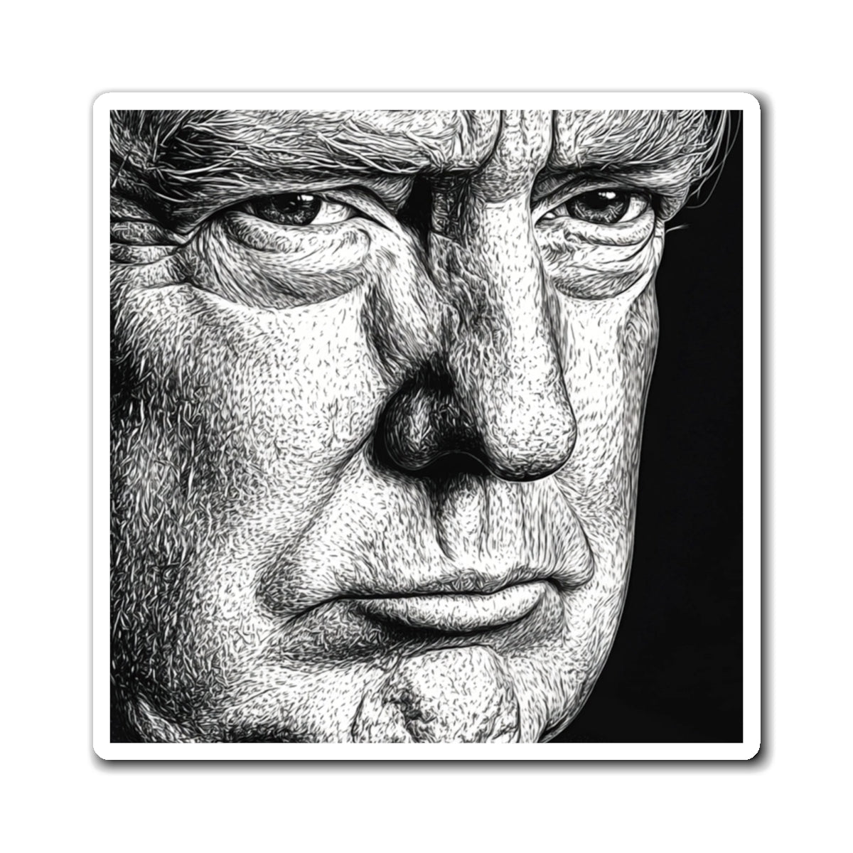 President Trump Political Portrait Magnet, Gift for Political Enthusiasts, Refrigerator Magnet