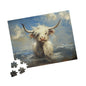 Puzzle - White Baby Highland Cows Beach Day Design