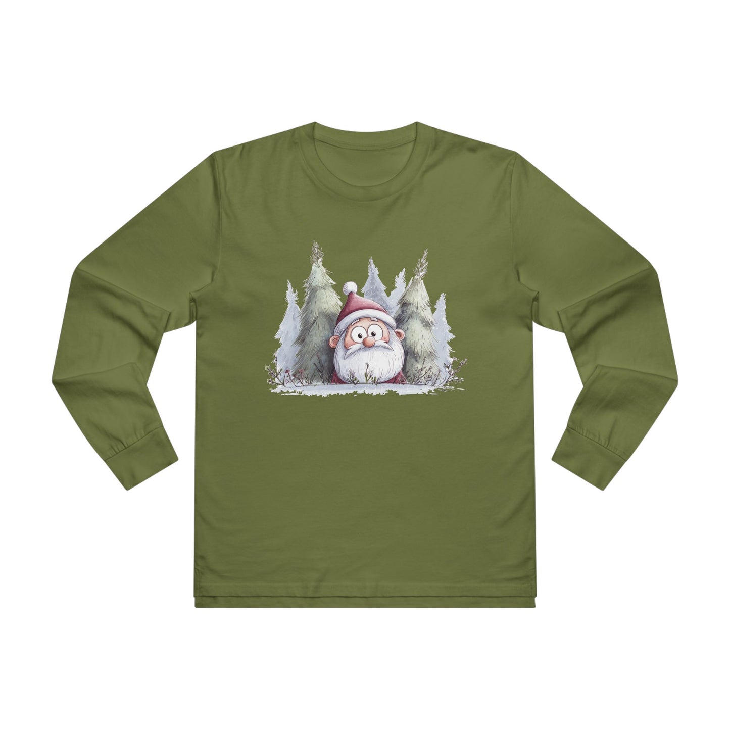 Cozy Santa Longsleeve Tee for Men, Perfect Holiday Gift, Winter Wear, Festive Apparel, Christmas Celebration