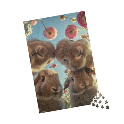 Puzzle (110, 252, 520, 1014-piece) - Funny Rabbit Selfie | Is that a carrot?