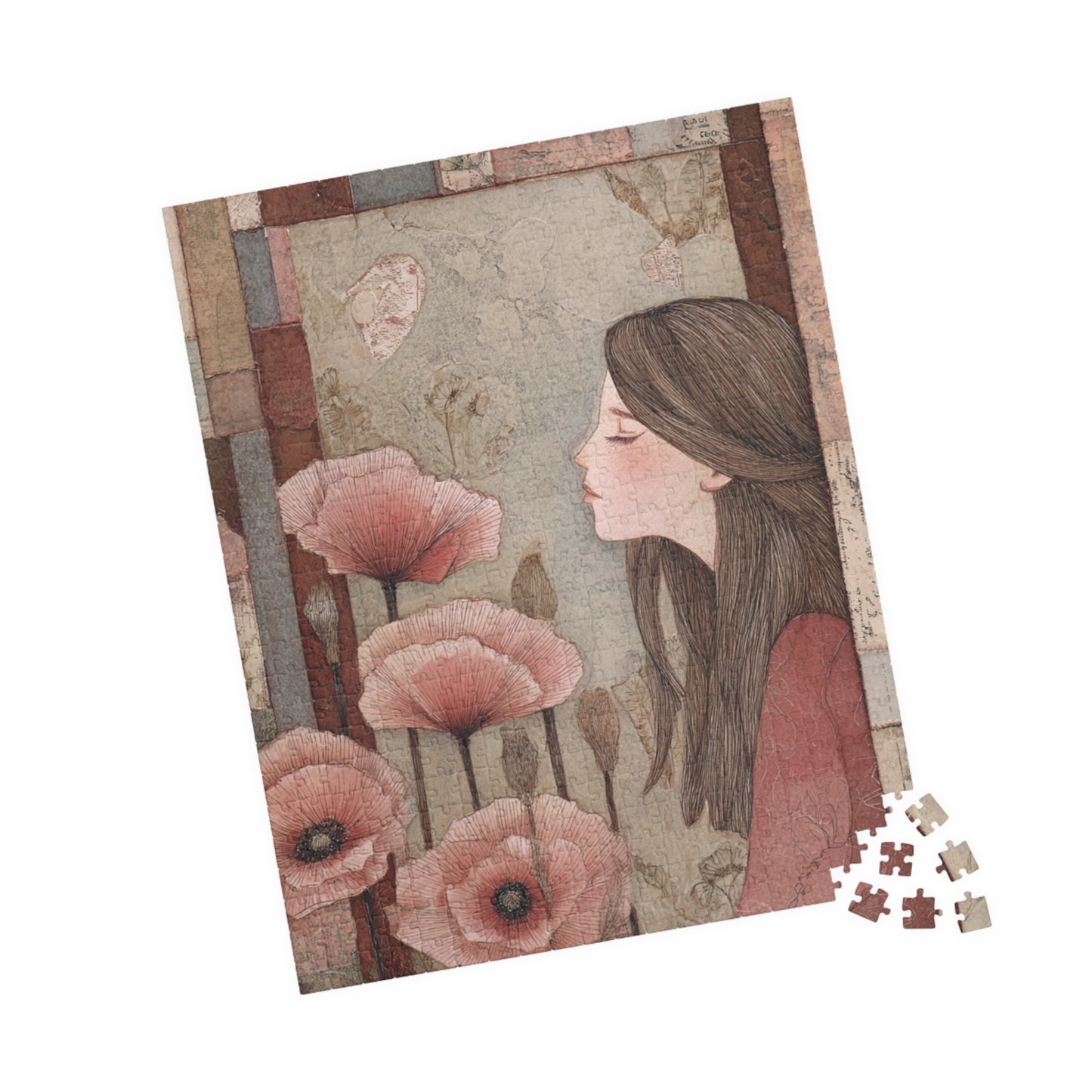 Floral Serenity Puzzle (110, 252, 520, 1014-piece) - Artful Family Activity, Mindfulness Gift, Relaxation, Creative Hobby