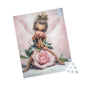 Puzzle - Adorable Fairy Sitting on Rose Bud