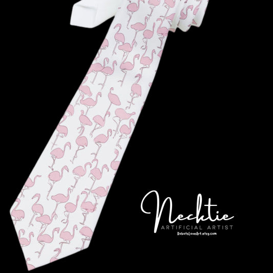 Flamingo Pattern Necktie - Fun Formal Accessory for Weddings, Parties, Gifts, Father's Day, Summer Events