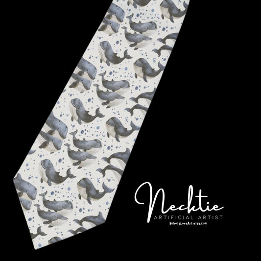 Necktie - Happy Little Whales Design