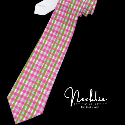 Colorful Gingham Plaid Hand Necktie - Perfect for Weddings, Parties, and Formal Events, Stylish Accessories, Groomsmen Gift, Fashionable Menswear