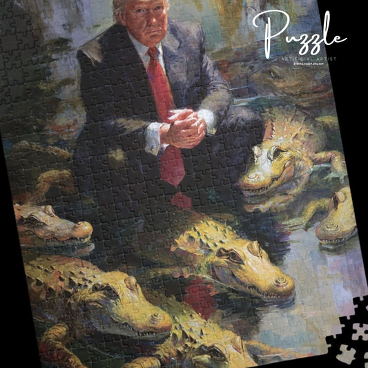 Donald Trump Crocodile Puzzle - 110, 252, 520, 1014-piece | Alligator Alcatraz