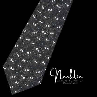 Necktie - Spooky Halloween Spiders Design