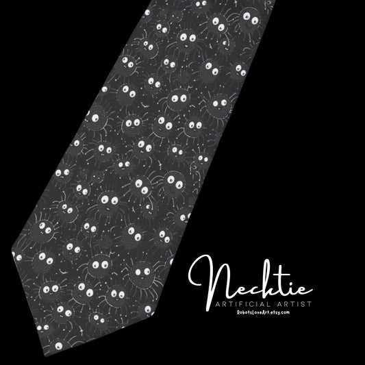 Necktie - Spooky Halloween Spiders Design