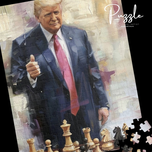Donald Trump Chess Puzzle - 110, 252, 520, 1014-Piece - Thoughtful Gift for Chess Lovers & Collectors | MAGA Puzzle