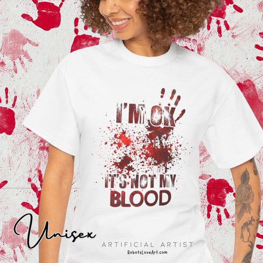 True Crime Tee, Detective Shirt for Crime Lovers, 'I'm ok, it's not my blood'