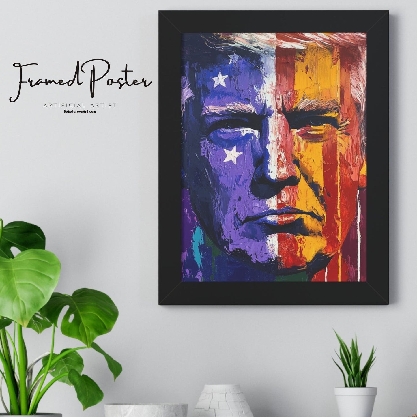 Trump Twitter Inspired Colorful Political Framed Poster, Trump Merch | Political Art | Collectible Poster
