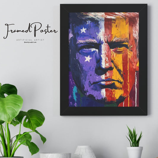 Trump Twitter Inspired Colorful Political Framed Poster, Trump Merch | Political Art | Collectible Poster